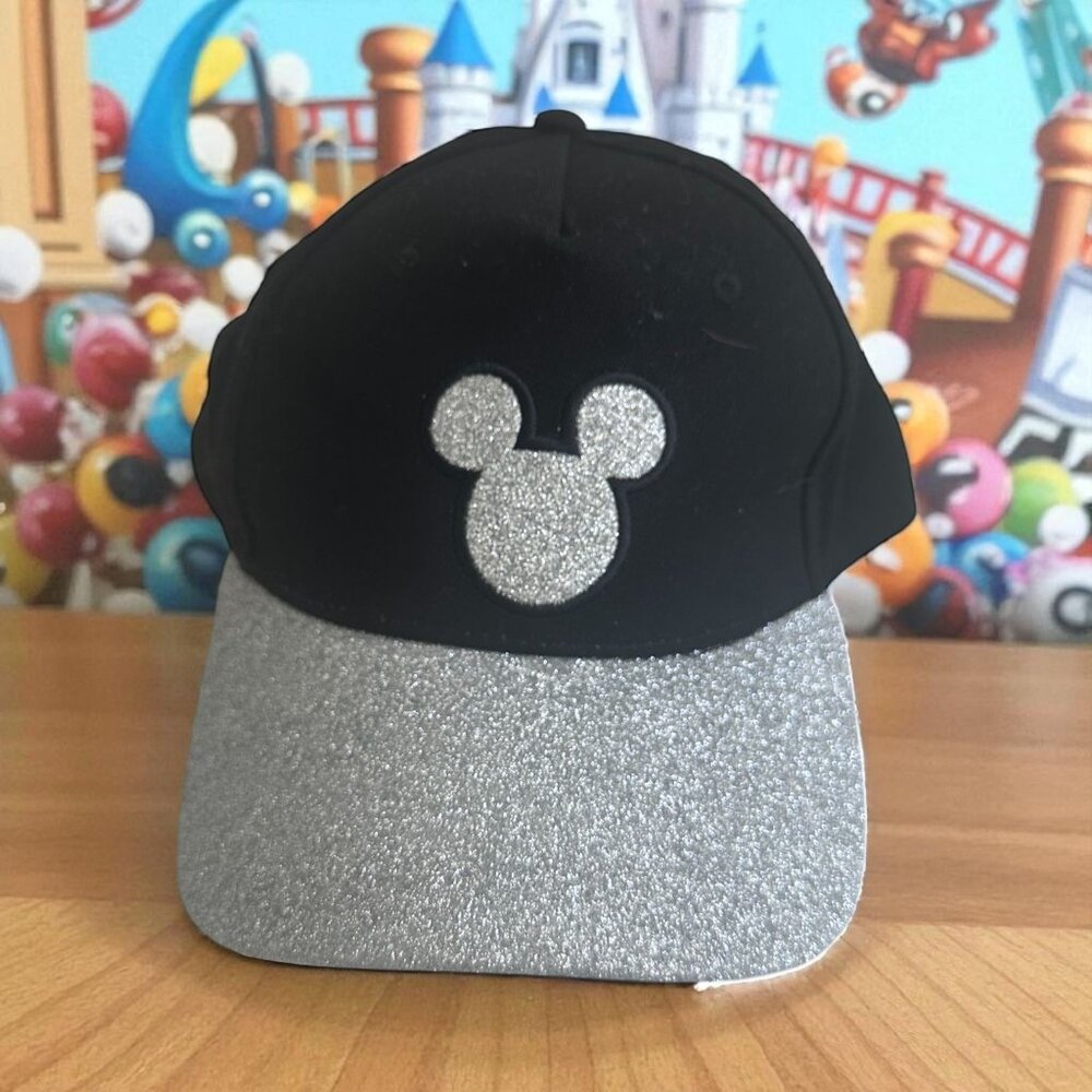 DISNEY Parks Silver Unisex Mickey Baseball Hat Cap